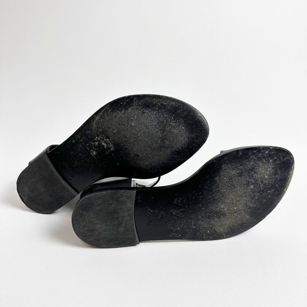 LOUIS VUITTON Ocean Drive Flat Sandals 40 US 9.5 Black Brown Monogram Leather - Picture 12 of 13